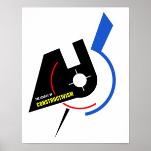 Poster USSR hammer and sickle, constructivism art style