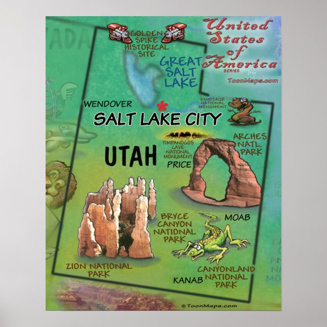 Poster Utah USA (Devant)