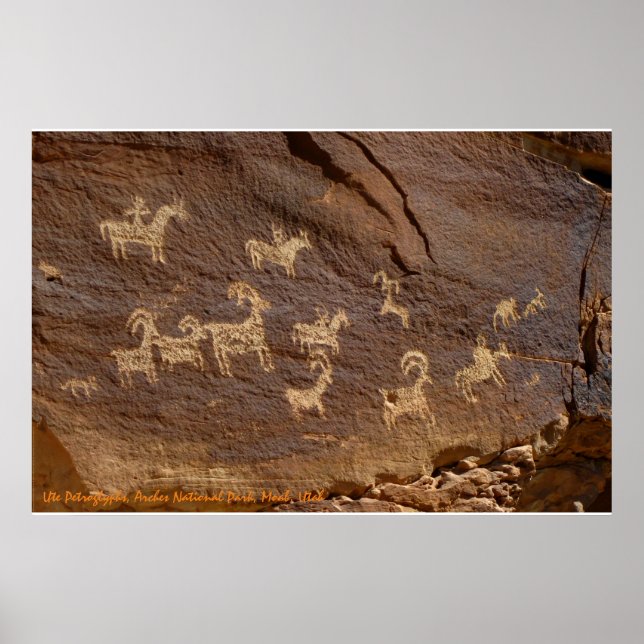 Poster Ute Petroglyphes (Devant)