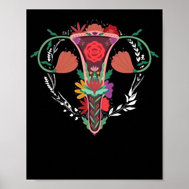 Poster Uterus Flower Women Rights Feminism Pro-Choice (Devant)
