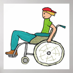 Poster Utilisateur Fauteuil Roulant Amusant