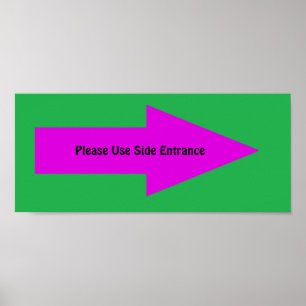 Poster 'Utilisez L'Entrée Côté' Signal. Personnalisable 
