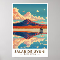 Uyuni Salt Flat Bolivia Motorcycle Travel Art