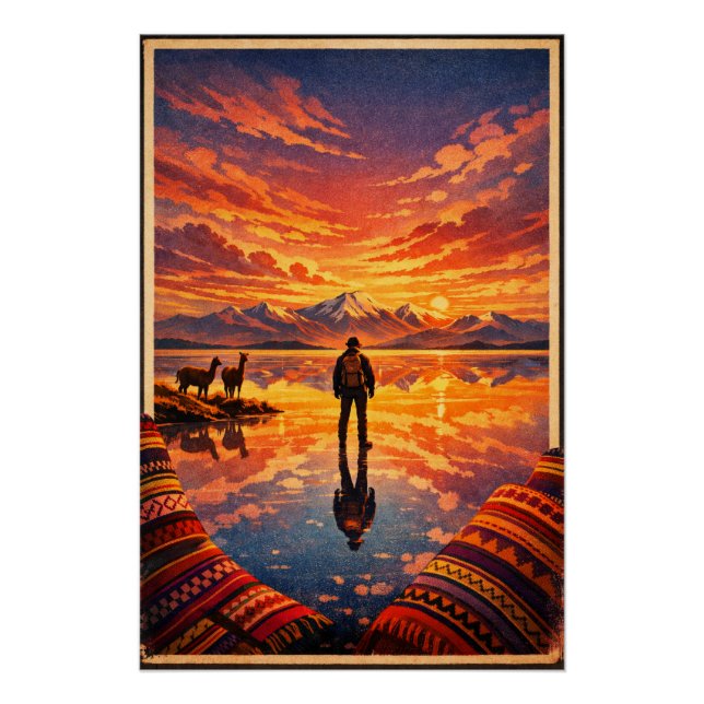 Poster Uyuni Salt Flats in Bolivia (Devant)