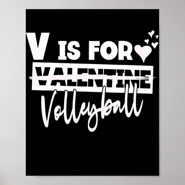 Poster V Est Pour Volleball Valentine Femmes Joueur Homme (Devant)