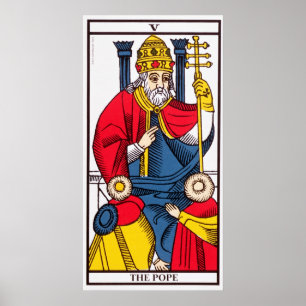 Poster V le pape, carte de tarot