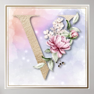 Poster V Rose rose rose monogramme