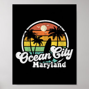 Poster Vacances à la plage d'Ocean City dans le Maryland