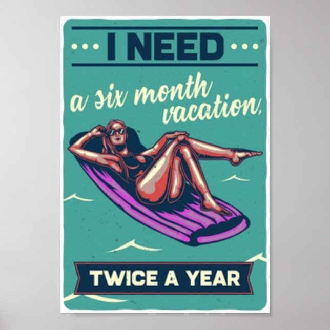 Poster Vacances amusantes vintage (Devant)