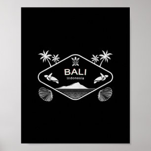 Poster Vacances au palmier de la tortue de mer de l'île d