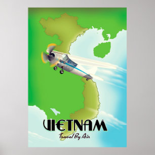 Poster Vacances au Vietnam par avion impression.