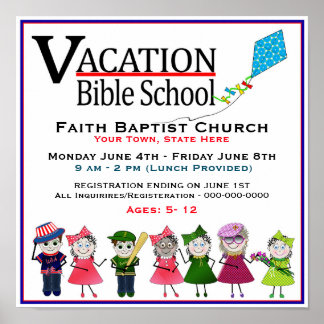 Poster Vacances Bible School Poster/Circulaire - Enfants/
