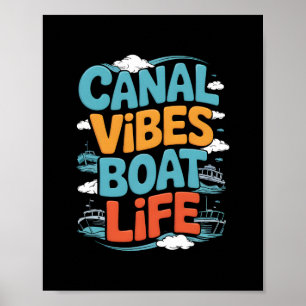 Poster Vacances de canal en péniche à bord