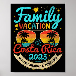 Poster Vacances de famille vintage Costa Rica 2025 Costa