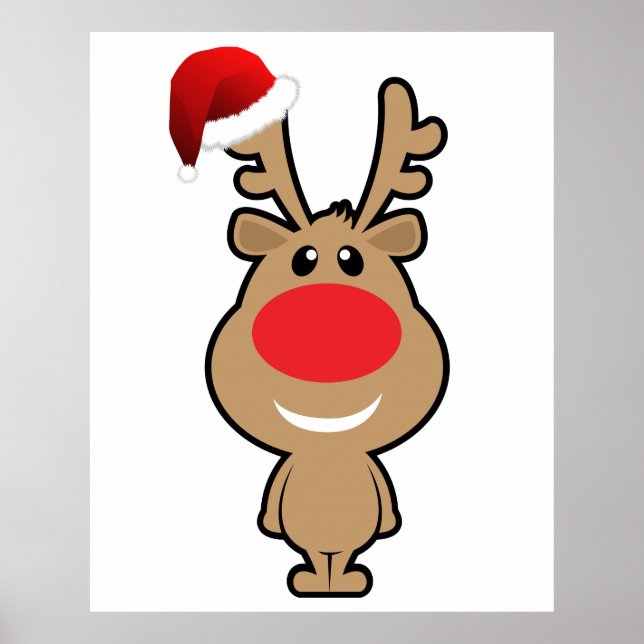 Poster vacances de Noël amusant père Noël (Devant)