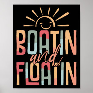 Poster Vacances d'été en bateau et flottant Vie au bord d