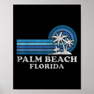 Poster Vacances d'été en famille vintage à Palm Beach en