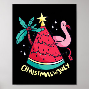 Poster Vacances d'été Melon de Noël Arbre de Noël Christm