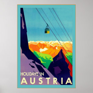 Poster Vacances En Autriche ~Vintage voyage
