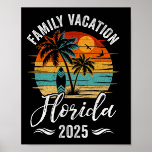 Poster Vacances en famille 2025 Vintage été Floride Match