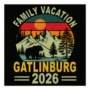 Poster Vacances en famille 2026 Gatlinburg Tennessee
