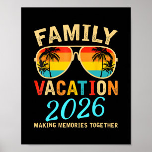 Poster Vacances en famille 2026 Plage Correspondance Vaca