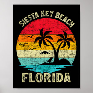 Poster Vacances en famille Vintage Retro Florida Siesta K