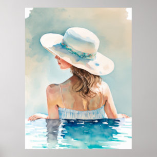 Poster Vacances en piscine