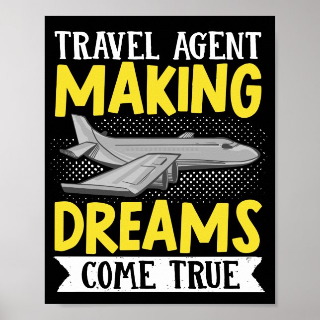 Poster Vacances en vol Agent de voyage Faire des rêves (Devant)