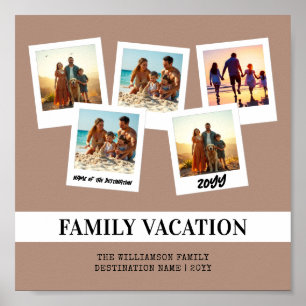 Poster Vacances familiales personnalisées Style instantan