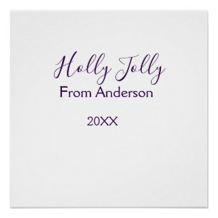 Poster Vacances joyeuses holly ajoute nom famille année v