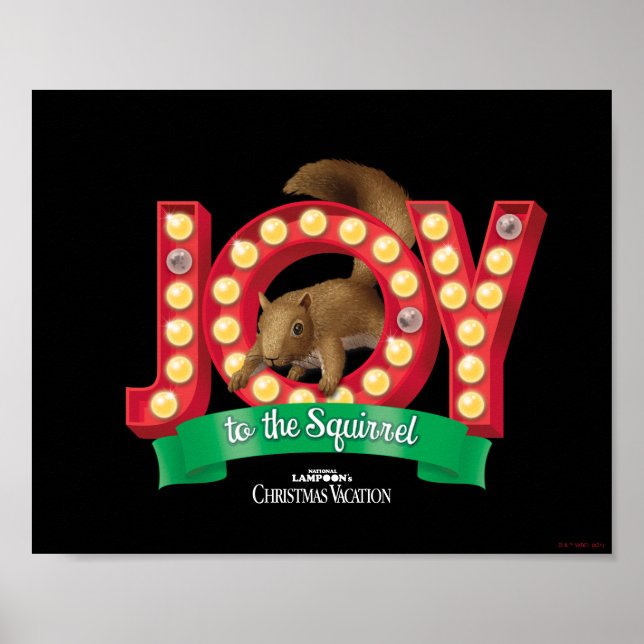 Poster Vacances Noël | Joie à l'écureuil (Devant)