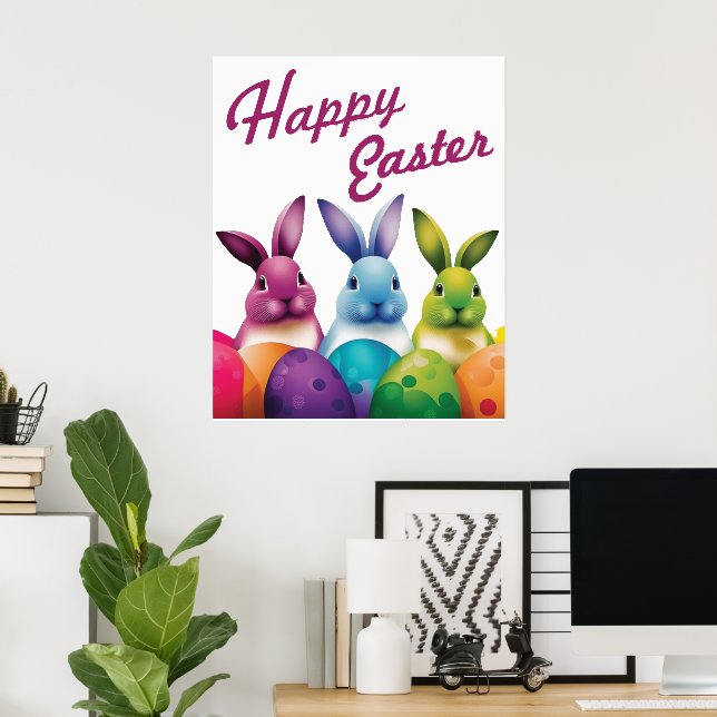 Poster Vacances Pâques Bunny (Bureau à domicile)
