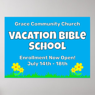 Poster Vacances personnalisées Bible Fleurs de l'école