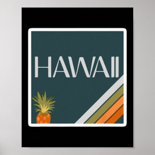 Poster Vacances Premium Aloha State Vintage îles hawaïenn