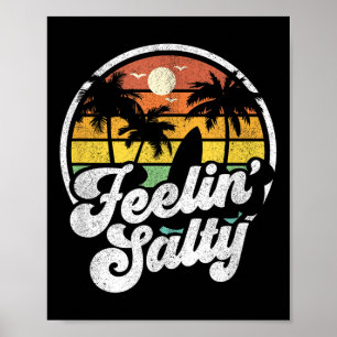 Poster Vacances sur l'île sentiment salé Surf Rétro Palmi