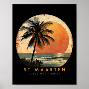 Poster Vacances Surf Plage St. Maarten Smx Voyage St. Mar