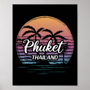 Poster Vacances vintage Thaïlande Voyage Asie Plage thaïl