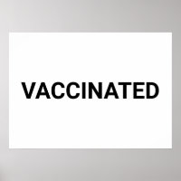 Vacciné, noir blanc personnalisable