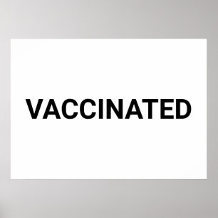 Poster Vacciné, noir blanc personnalisable