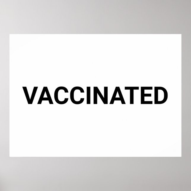 Poster Vacciné, noir blanc personnalisable (Devant)