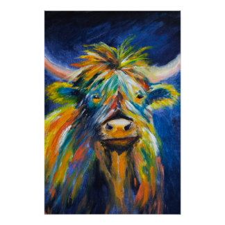 Poster Vache Angus Highland