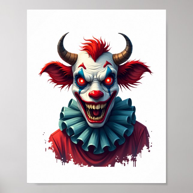 Poster Vache clown de la terreur (Devant)