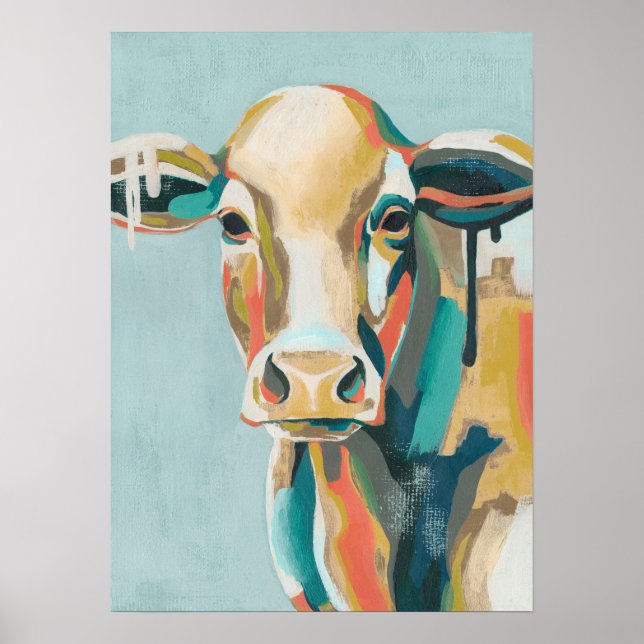 Poster Vache colorée (Devant)