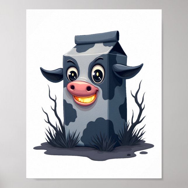 Poster Vache de carton de lait maudit (Devant)