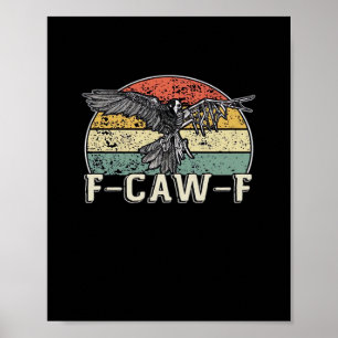 Poster Vache drôle F-Caw-F Oiseau drôle Vintage Coucher d