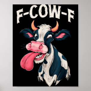 Poster Vache drôle mème Fvache Vache Hommes Femmes 