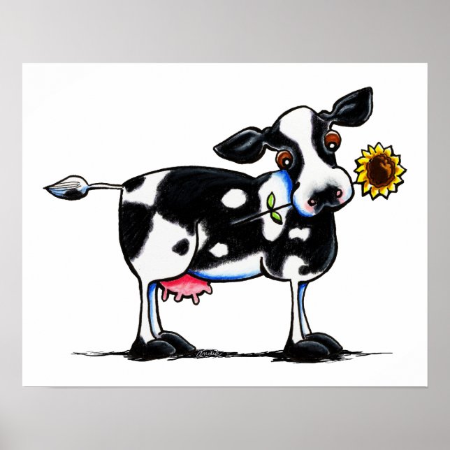 Poster Vache ensoleillée (Devant)