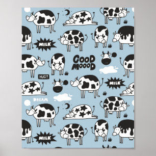 Poster Vache et lait
