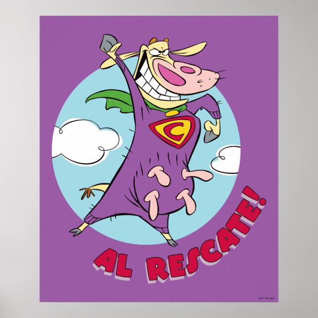 Poster Vache et poulet Super Vache Al Rescate! (Devant)